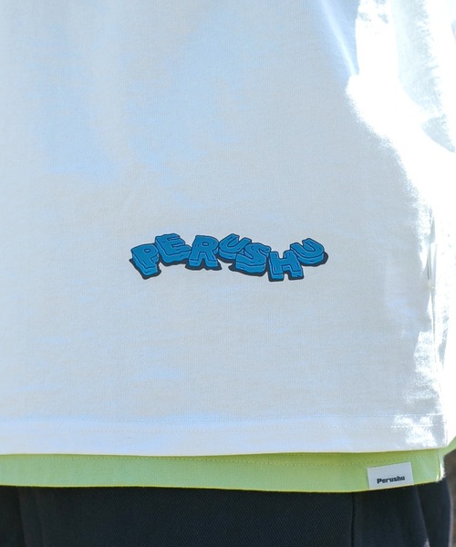 Perushu(ペルーシュ)の「PerushuアソートプリントTシャツ(Tシャツ/カットソー・メンズ・ホワイト/チャコールグレー/ブラック/レッド/オフホワイト・MEDIUM/LARGE)」の15枚目の写真
