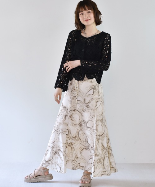 RETRO GIRL（レトロガール）の「クロシェカーデ（カーディガン/ボレロ・レディース・ライトグリーン/オフホワイト/ブラック・FREE）」の16枚目の写真