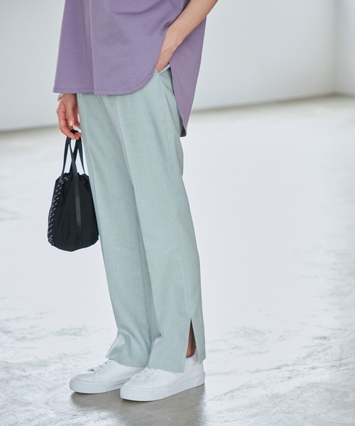 ROPE'（ロペ）の「【洗える】スラブストレッチセミフレアパンツ（その他パンツ・レディース・ライトグレー/ベージュ/ピンク/ブルー系その他4・40/38/36/34）」の2枚目の写真