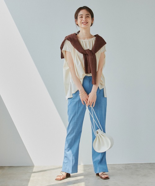 ROPE'（ロペ）の「【洗える】スラブストレッチセミフレアパンツ（その他パンツ・レディース・ライトグレー/ベージュ/ピンク/ブルー系その他4・40/38/36/34）」の19枚目の写真