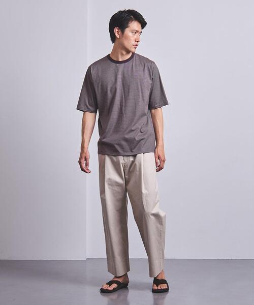 BATONER（バトナー）の「＜BATONER（バトナー）＞ マルチボーダー クルーネック（Tシャツ/カットソー・メンズ・ダークブラウン/オフホワイト・1/2/3）」の5枚目の写真