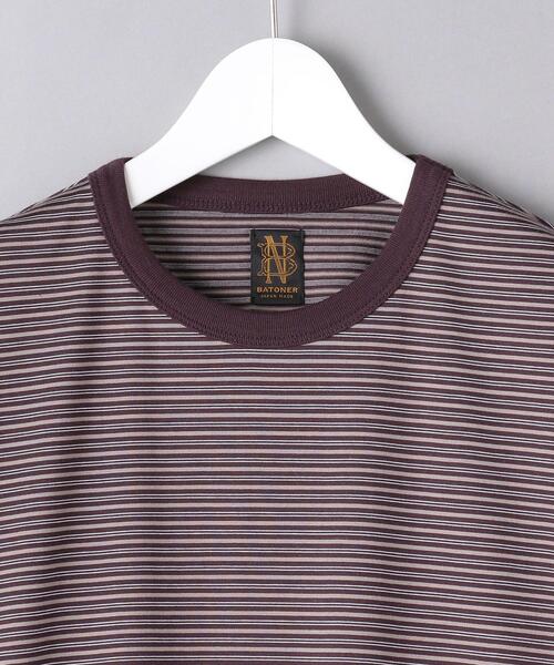 BATONER（バトナー）の「＜BATONER（バトナー）＞ マルチボーダー クルーネック（Tシャツ/カットソー・メンズ・ダークブラウン/オフホワイト・1/2/3）」の10枚目の写真