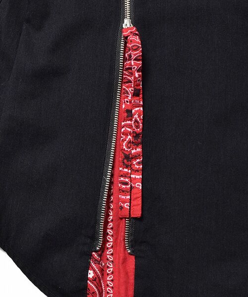 MINEDENIM（マインデニム）の「OLD PARK×MINEDENIM/Bandana Zip Denim SH（シャツ/ブラウス・メンズ・レッド/ブラック・1/2/3）」の3枚目の写真
