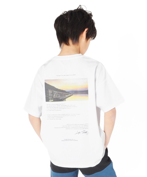 GLAZOS（グラソス）の「ＯＥ天竺・接触冷感ドロップショルダーバックフォト半袖Tシャツ（Tシャツ/カットソー・キッズ・ホワイト/チャコールグレー/ライトピンク・130cm/140cm/150cm/160cm/170cm）」の2枚目の写真