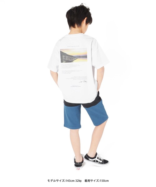 GLAZOS（グラソス）の「ＯＥ天竺・接触冷感ドロップショルダーバックフォト半袖Tシャツ（Tシャツ/カットソー・キッズ・ホワイト/チャコールグレー/ライトピンク・130cm/140cm/150cm/160cm/170cm）」の5枚目の写真