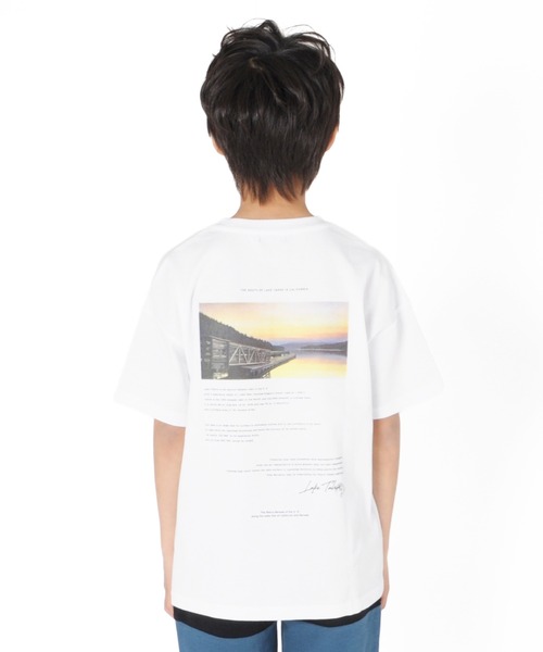 GLAZOS（グラソス）の「ＯＥ天竺・接触冷感ドロップショルダーバックフォト半袖Tシャツ（Tシャツ/カットソー・キッズ・ホワイト/チャコールグレー/ライトピンク・130cm/140cm/150cm/160cm/170cm）」の8枚目の写真