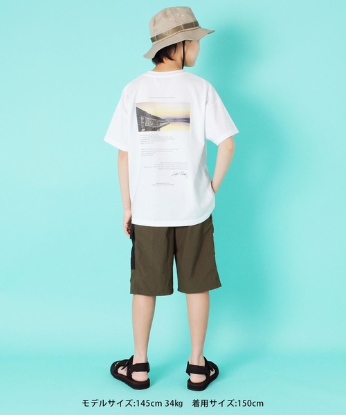 GLAZOS（グラソス）の「ＯＥ天竺・接触冷感ドロップショルダーバックフォト半袖Tシャツ（Tシャツ/カットソー・キッズ・ホワイト/チャコールグレー/ライトピンク・130cm/140cm/150cm/160cm/170cm）」の18枚目の写真