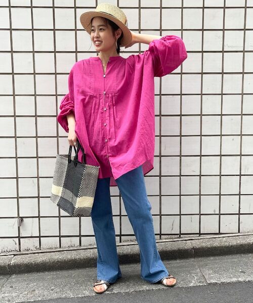 fredy emue（フレディエミュ）の「綿シフォンボリュームブラウス（シャツ/ブラウス・レディース・パープル/オフホワイト/ピンク/イエロー系その他・38）」の10枚目の写真