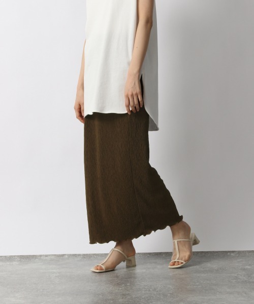 LOWRYS FARM（ローリーズファーム）の「ヨウリュウカットイージースカート 　950183（スカート・レディース・アイボリー/ブラック/ダークブラウン/グリーン/パープル・FREE）」の3枚目の写真