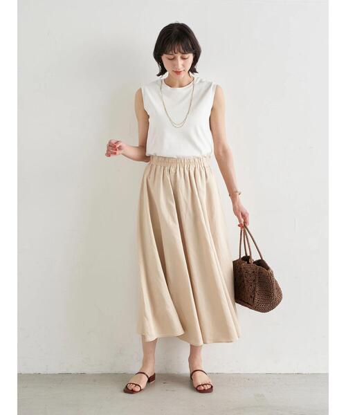 earth music&ecology(アースミュージックアンドエコロジー)の「【WEB限定】ギャザーフレアスカート *(スカート・レディース・ブラック/ベージュ/ブラウン/ブルー/グリーン/アイボリー・FREE)」の15枚目の写真