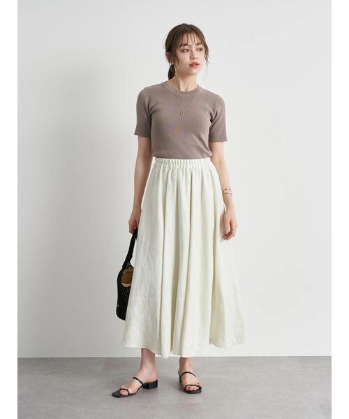 earth music&ecology(アースミュージックアンドエコロジー)の「【WEB限定】ギャザーフレアスカート *(スカート・レディース・ブラック/ベージュ/ブラウン/ブルー/グリーン/アイボリー・FREE)」の22枚目の写真