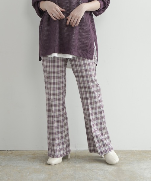 Lull（ルル）の「【Lull / ルル】センタープレスフレアパンツ（その他パンツ・レディース・ブラック/レッド/ブルー/グリーン/グリーン系その他/サックスブルー/パープル/イエロー・M）」の6枚目の写真