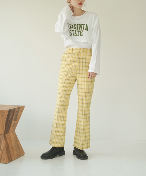 Lull（ルル）の「【Lull / ルル】センタープレスフレアパンツ（その他パンツ・レディース・ブラック/レッド/ブルー/グリーン/グリーン系その他/サックスブルー/パープル/イエロー・M）」の7枚目の写真