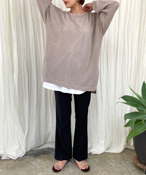 Lull（ルル）の「【Lull / ルル】センタープレスフレアパンツ（その他パンツ・レディース・ブラック/レッド/ブルー/グリーン/グリーン系その他/サックスブルー/パープル/イエロー・M）」の14枚目の写真