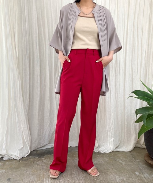 Lull（ルル）の「【Lull / ルル】センタープレスフレアパンツ（その他パンツ・レディース・ブラック/レッド/ブルー/グリーン/グリーン系その他/サックスブルー/パープル/イエロー・M）」の10枚目の写真