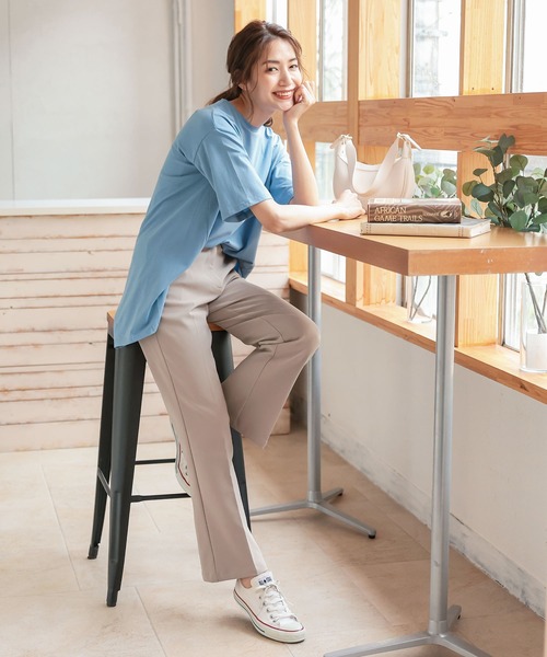 KOBE LETTUCE（コウベレタス）の「センタープレスフレアスラックスパンツ（スラックス・レディース・ブラック/ライム/グリーン系その他/グレイッシュベージュ/コーラル・S/M）」の7枚目の写真