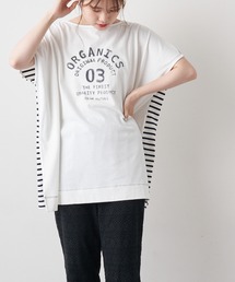 PUAL CE CIN | 変わりボーダーチュニック(Tシャツ/カットソー)