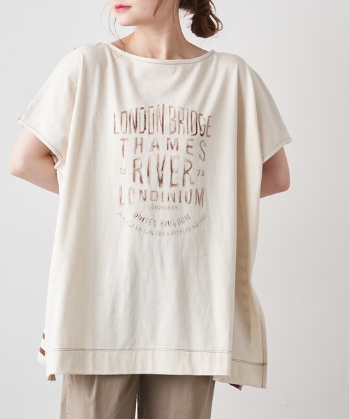 PUAL CE CIN（ピュアルセシン）の「変わりボーダーチュニック（Tシャツ/カットソー・レディース・ホワイト/グレー/チャコール/ナチュラル・FREE）」の18枚目の写真