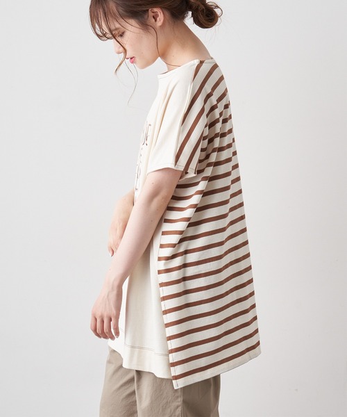PUAL CE CIN（ピュアルセシン）の「変わりボーダーチュニック（Tシャツ/カットソー・レディース・ホワイト/グレー/チャコール/ナチュラル・FREE）」の20枚目の写真