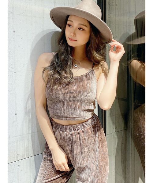 GYDA（ジェイダ）の「プリーツベロアビスチェ（キャミソール・レディース・ライトグレー/ブラウン/その他1・FREE）」の6枚目の写真