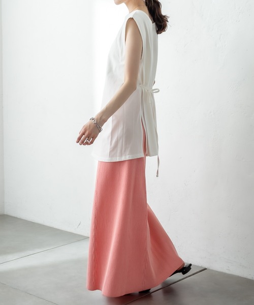 mystic（ミスティック）の「タックフレアノースリTシャツ（Tシャツ/カットソー・レディース・オフホワイト/チャコールグレー/グリーン/ブルー・FREE）」の17枚目の写真