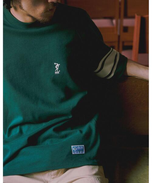 DISCUS(ディスカス)の「<DISCUS × monkey time> FOOTBALL TEE/フットボールTシャツ(Tシャツ/カットソー・メンズ・ブラック/ケリー・SMALL/LARGE/MEDIUM)」の2枚目の写真