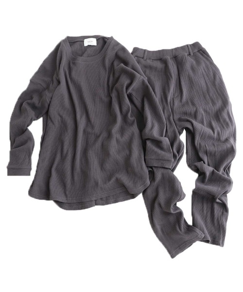 antiqua（アンティカ）の「万能すぎる。オーガニックコットンルームウェア（ルームウェア/パジャマ・レディース・ベージュ/ネイビー/カーキ/ダークグレー・FREE）」の22枚目の写真