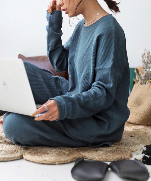 antiqua（アンティカ）の「万能すぎる。オーガニックコットンルームウェア（ルームウェア/パジャマ・レディース・ベージュ/ネイビー/カーキ/ダークグレー・FREE）」の20枚目の写真