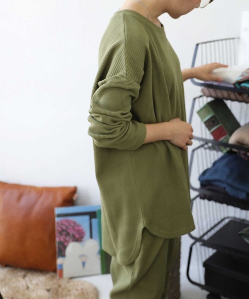 antiqua（アンティカ）の「万能すぎる。オーガニックコットンルームウェア（ルームウェア/パジャマ・レディース・ベージュ/ネイビー/カーキ/ダークグレー・FREE）」の11枚目の写真