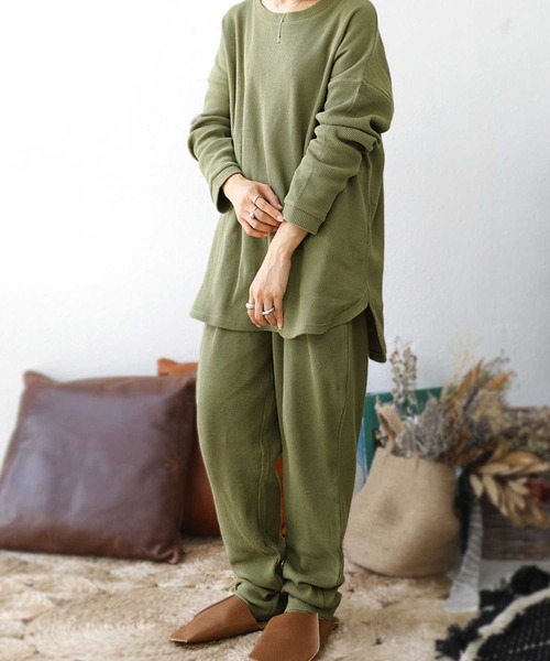 antiqua（アンティカ）の「万能すぎる。オーガニックコットンルームウェア（ルームウェア/パジャマ・レディース・ベージュ/ネイビー/カーキ/ダークグレー・FREE）」の12枚目の写真