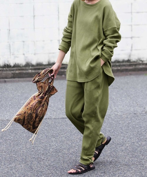 antiqua（アンティカ）の「万能すぎる。オーガニックコットンルームウェア（ルームウェア/パジャマ・レディース・ベージュ/ネイビー/カーキ/ダークグレー・FREE）」の14枚目の写真