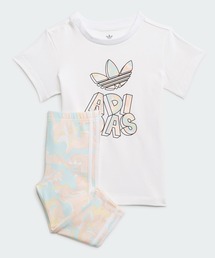 adidas（アディダス）の「マーブルプリント Tシャツワンピースとタイツのセット / アディダスオリジナルス (キッズ／子供用)（レギンス/スパッツ・キッズ）」
