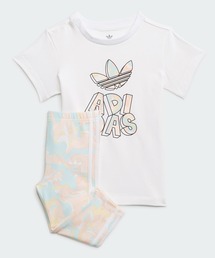 マーブルプリント Tシャツワンピースとタイツのセット / アディダスオリジナルス (キッズ／子供用)