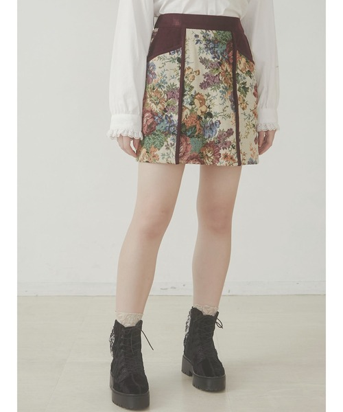 merry jenny（メリージェニー）の「ジャガードキリカエミニスカート（スカート・レディース・カーキ/ボルドー・FREE）」の8枚目の写真