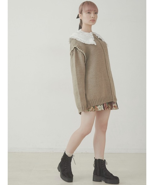 merry jenny（メリージェニー）の「ジャガードキリカエミニスカート（スカート・レディース・カーキ/ボルドー・FREE）」の10枚目の写真