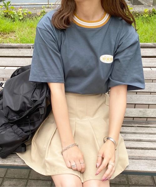 apres jour(アプレジュール)の「配色リブTシャツ【ZOZOTOWN限定アイテム】(Tシャツ/カットソー・レディース・ダークグリーン/アイボリー/ダークブルー・X-LARGE/フリー)」の3枚目の写真