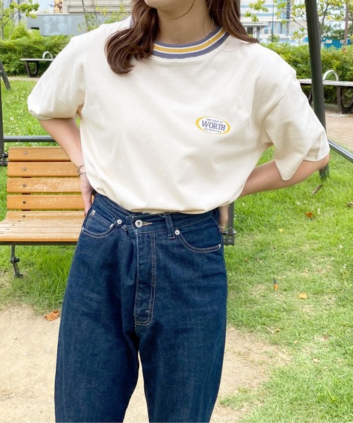 apres jour(アプレジュール)の「配色リブTシャツ【ZOZOTOWN限定アイテム】(Tシャツ/カットソー・レディース・ダークグリーン/アイボリー/ダークブルー・X-LARGE/フリー)」の8枚目の写真