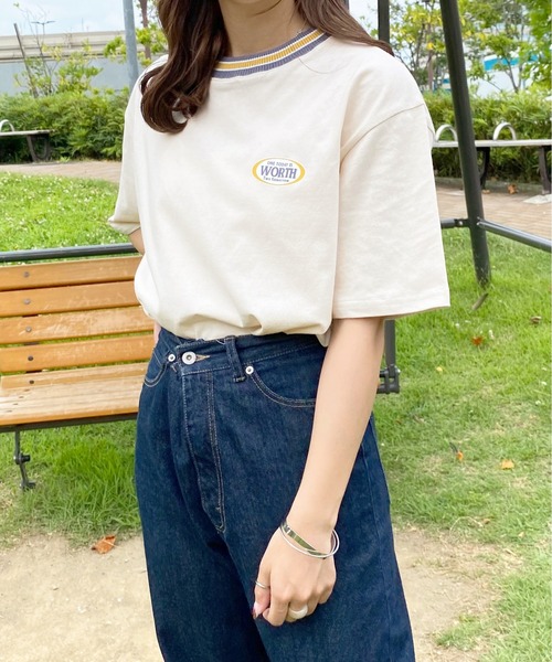 apres jour(アプレジュール)の「配色リブTシャツ【ZOZOTOWN限定アイテム】(Tシャツ/カットソー・レディース・ダークグリーン/アイボリー/ダークブルー・X-LARGE/フリー)」の10枚目の写真