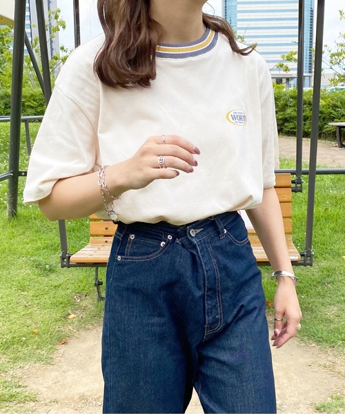 apres jour(アプレジュール)の「配色リブTシャツ【ZOZOTOWN限定アイテム】(Tシャツ/カットソー・レディース・ダークグリーン/アイボリー/ダークブルー・X-LARGE/フリー)」の13枚目の写真