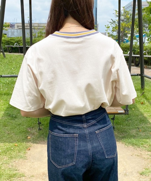 apres jour(アプレジュール)の「配色リブTシャツ【ZOZOTOWN限定アイテム】(Tシャツ/カットソー・レディース・ダークグリーン/アイボリー/ダークブルー・X-LARGE/フリー)」の17枚目の写真