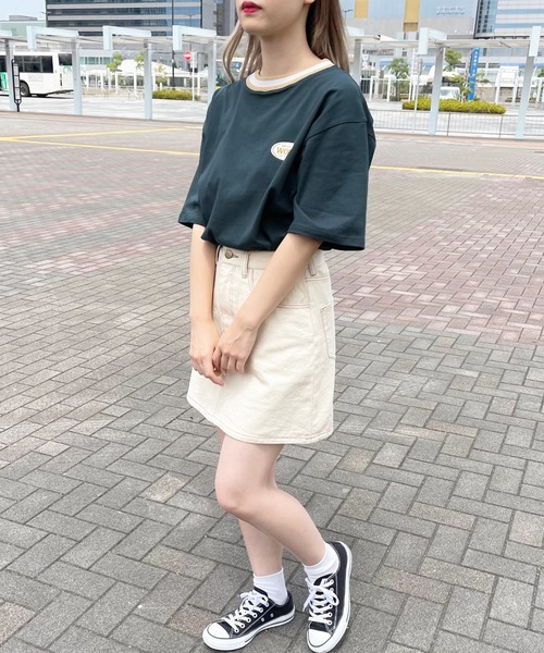 apres jour(アプレジュール)の「配色リブTシャツ【ZOZOTOWN限定アイテム】(Tシャツ/カットソー・レディース・ダークグリーン/アイボリー/ダークブルー・X-LARGE/フリー)」の6枚目の写真
