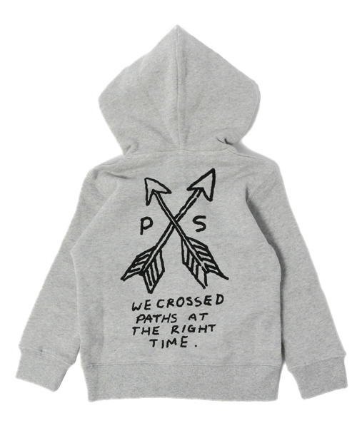 AZUL by moussy(アズールバイマウジー)の「バックWアロー裏起毛ZIPパーカー(パーカー・キッズ・インディゴブルー/トップグレー・100/120/110/150/140/130)」の4枚目の写真