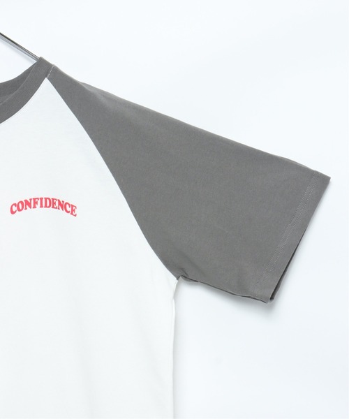 VENCEEXCHANGE（ヴァンスエクスチェンジ）の「CONFIDENCE ラグランTシャツ（Tシャツ/カットソー・レディース・ブラック/クリアグリーン/ライトベージュ・M）」の6枚目の写真