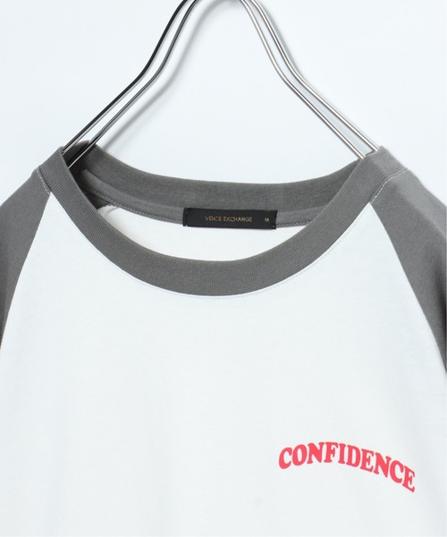 VENCEEXCHANGE（ヴァンスエクスチェンジ）の「CONFIDENCE ラグランTシャツ（Tシャツ/カットソー・レディース・ブラック/クリアグリーン/ライトベージュ・M）」の8枚目の写真