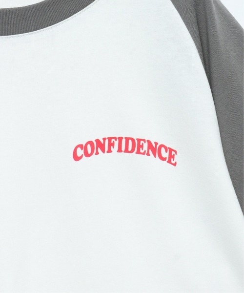 VENCEEXCHANGE（ヴァンスエクスチェンジ）の「CONFIDENCE ラグランTシャツ（Tシャツ/カットソー・レディース・ブラック/クリアグリーン/ライトベージュ・M）」の9枚目の写真