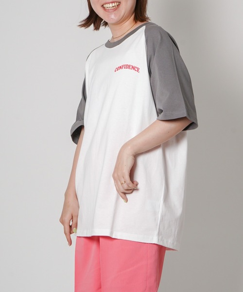 VENCEEXCHANGE（ヴァンスエクスチェンジ）の「CONFIDENCE ラグランTシャツ（Tシャツ/カットソー・レディース・ブラック/クリアグリーン/ライトベージュ・M）」の22枚目の写真