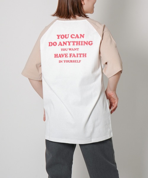 VENCEEXCHANGE（ヴァンスエクスチェンジ）の「CONFIDENCE ラグランTシャツ（Tシャツ/カットソー・レディース・ブラック/クリアグリーン/ライトベージュ・M）」の20枚目の写真