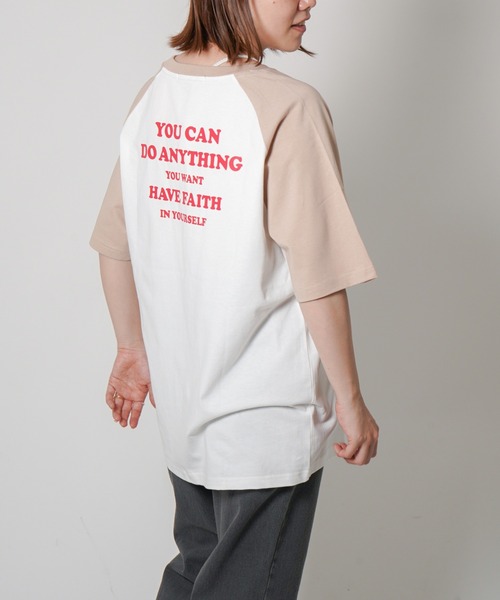 VENCEEXCHANGE（ヴァンスエクスチェンジ）の「CONFIDENCE ラグランTシャツ（Tシャツ/カットソー・レディース・ブラック/クリアグリーン/ライトベージュ・M）」の19枚目の写真