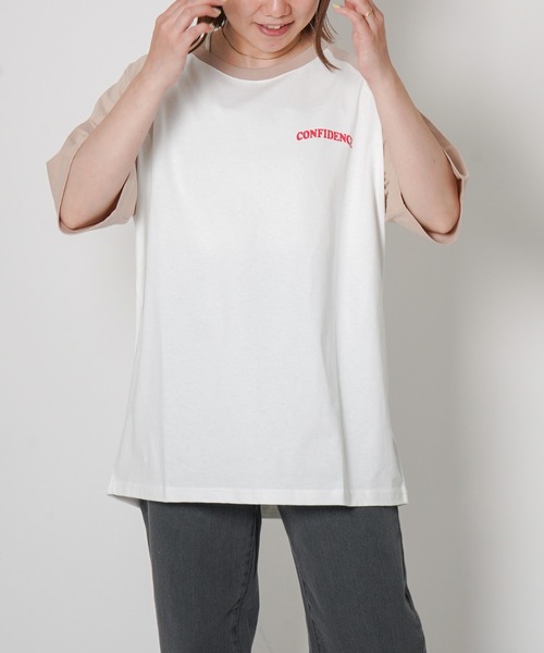 VENCEEXCHANGE（ヴァンスエクスチェンジ）の「CONFIDENCE ラグランTシャツ（Tシャツ/カットソー・レディース・ブラック/クリアグリーン/ライトベージュ・M）」の16枚目の写真