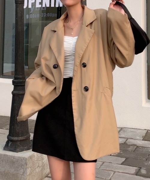 Diosfront（ディオスフロント）の「オーバーサイズテーラードジャケット（テーラードジャケット・レディース・ブラック/モカ/ベージュ・M/L）」の3枚目の写真